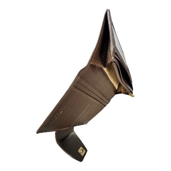 Salvatore Ferragamo Gancini Brown Leather Bifold Wallet - Picture 15 of 15